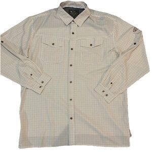 Drake Clothing Company Men's Mini Grid Large Outdoor Long Rollup Sleeve Shirt